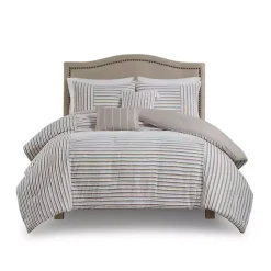 Kirklands Home Neutral Striped 5-pc. Full/Queen Comforter Set New