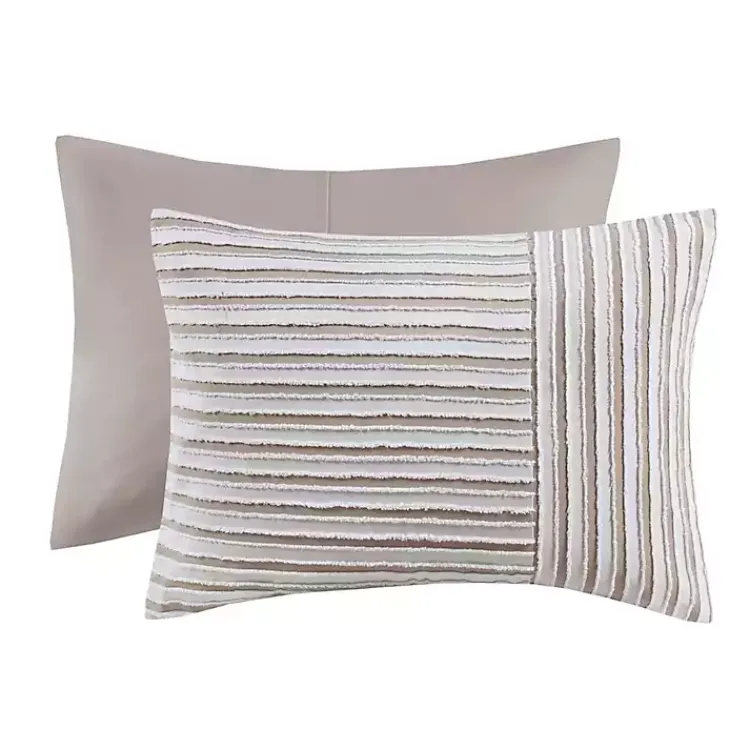 Kirklands Home Neutral Striped 5-pc. Full/Queen Comforter Set New