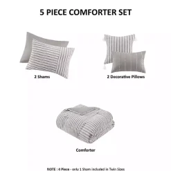 Kirklands Home Neutral Striped 5-pc. King Comforter Set