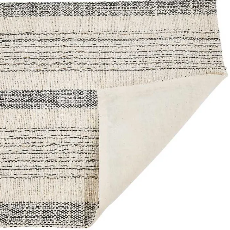 Kirklands Home Neutral Striped Woven Placemats, Set of 4 New
