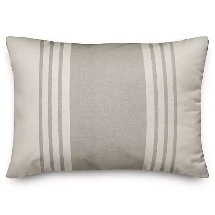 Pillows>Kirklands Home Neutral Stripes Indoor/Outdoor Lumbar Pillow