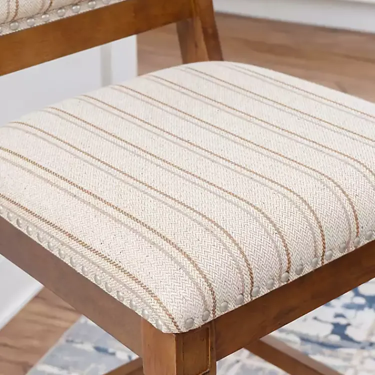 Kirklands Home Neutral Stripes Upholstered Emmy Counter Stool Tan Hot
