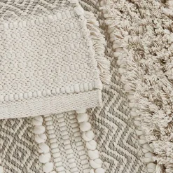 Kirklands Home Neutral Tufted Stripes Woven Bath Mat Brown Online