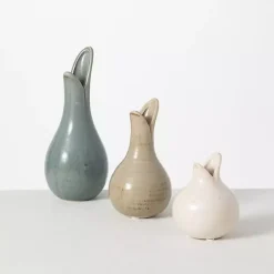 Vases>Kirklands Home Neutral Tulip Bulb Vases, Set of 3