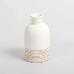 Vases>Kirklands Home Neutral Two-Toned Ceramic Vase, 7 in.