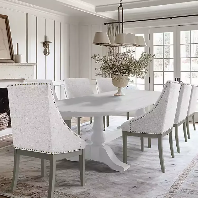 Kirklands Home Neutral Upholstered Barrel Dining Chair Multi New