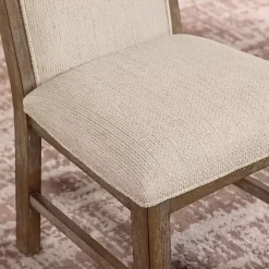 Kirklands Home Neutral Upholstered Oak Dining Chairs, Set of 2 Tan Online