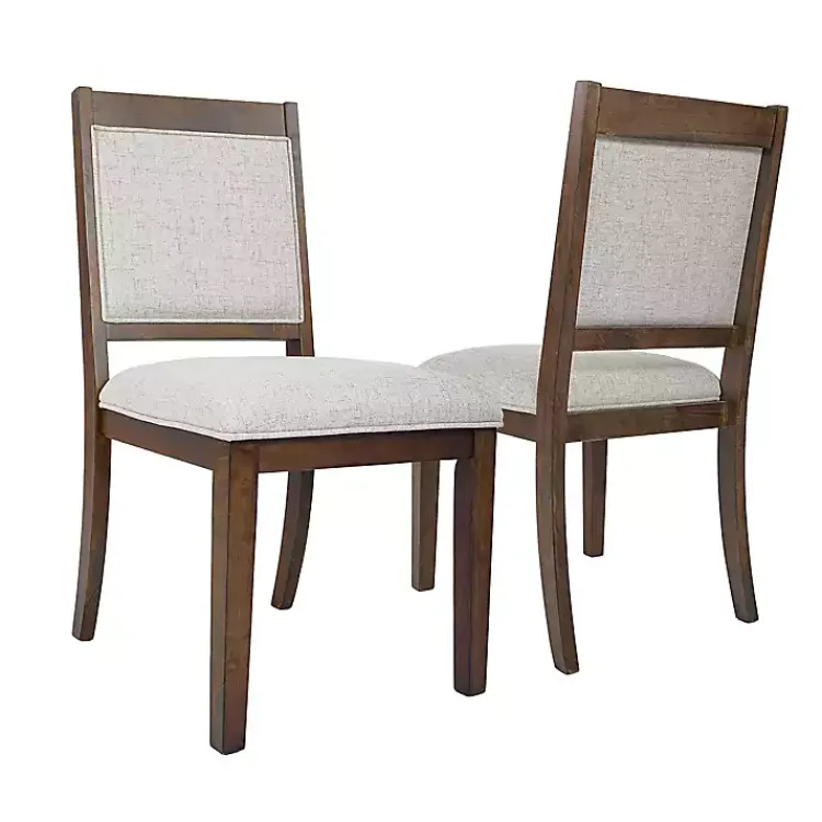 Kirklands Home Neutral Upholstered Wood Frame Chairs, Set of 2 Multi Discount