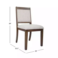 Kirklands Home Neutral Upholstered Wood Frame Chairs, Set of 2 Multi Discount