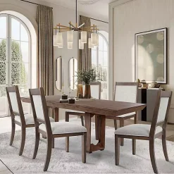 Kirklands Home Neutral Upholstered Wood Frame Chairs, Set of 2 Multi Discount
