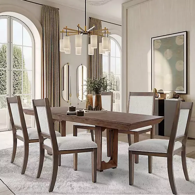 Kirklands Home Neutral Upholstered Wood Frame Chairs, Set of 2 Multi Discount