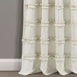 Kirklands Home Neutral Vintage Stripe Curtain Panel Set, 84 in. Outlet