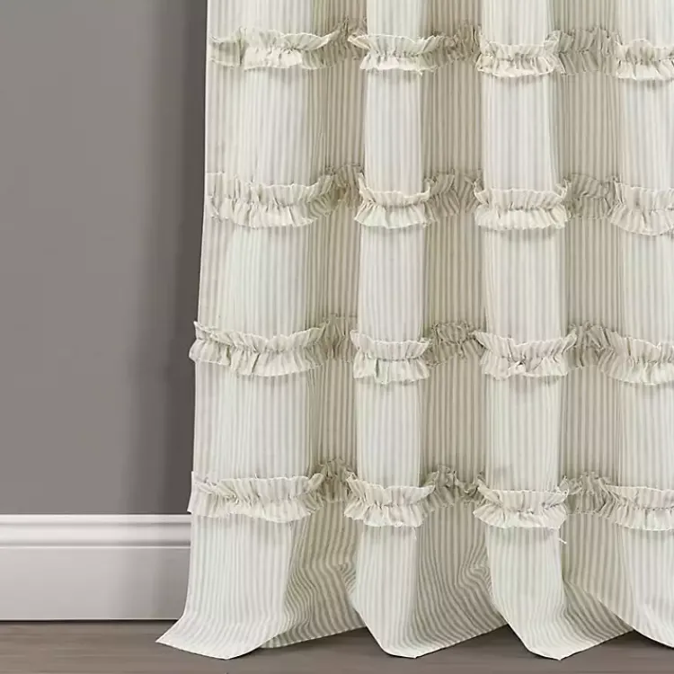 Kirklands Home Neutral Vintage Stripe Curtain Panel Set, 84 in. Outlet