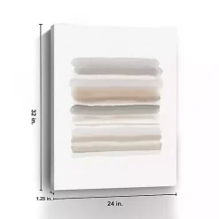Kirklands Home Neutral Watercolor Stripes Canvas Art Print New