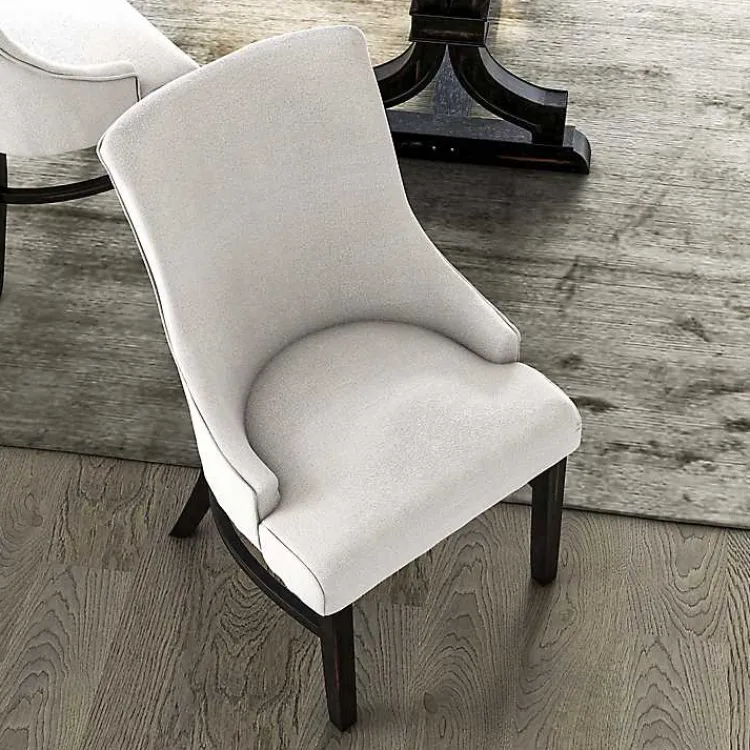 Kirklands Home Neutral Wingback Dining Chairs, Set of 2 Ivory Discount
