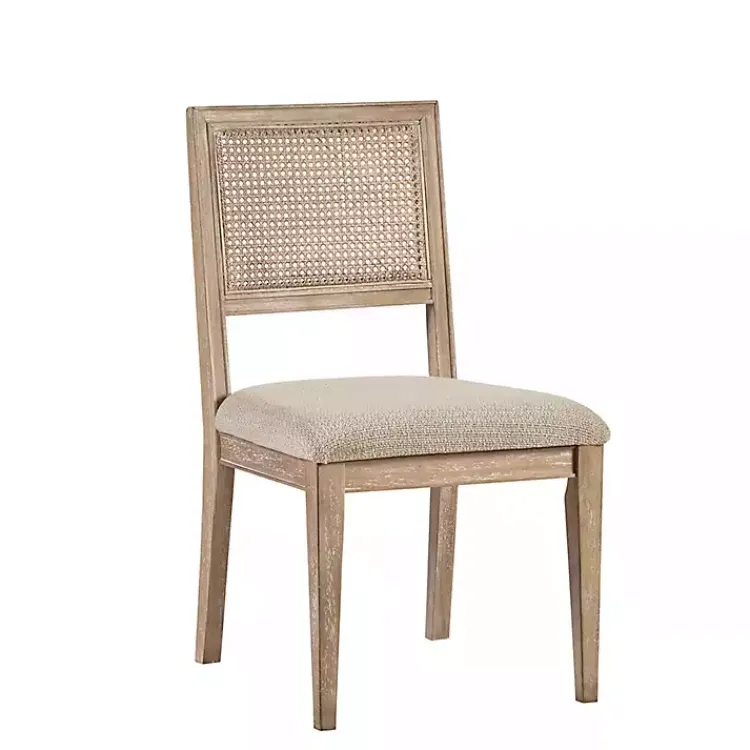 Kirklands Home Neutral Woven Back Dining Chairs, Set of 2 Tan New