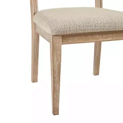 Kirklands Home Neutral Woven Back Dining Chairs, Set of 2 Tan New