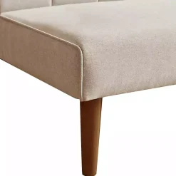 Kirklands Home Neutral Woven Channel Convertible Sofa Tan New