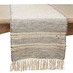 Kirklands Home Neutral Woven Tassel Table Runner Best