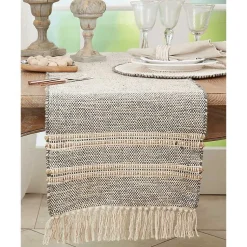 Kirklands Home Neutral Woven Tassel Table Runner Best