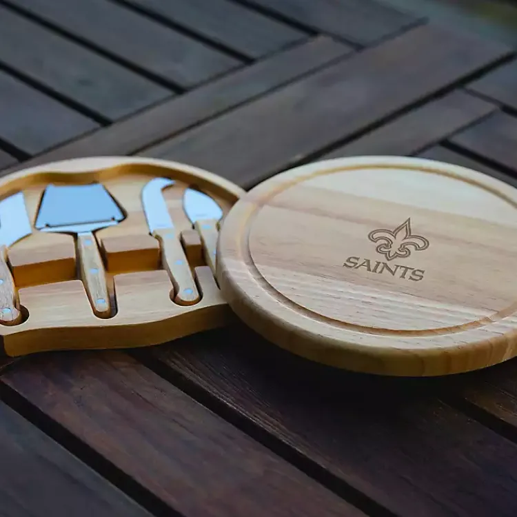 Kirklands Home New Orleans Saints Cheese Board and Tool Set Tan