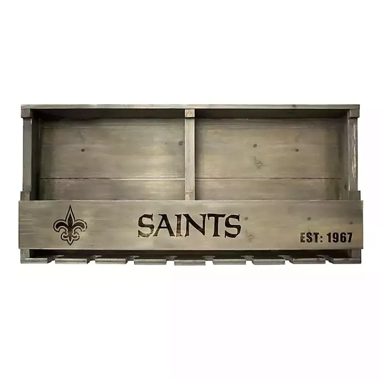 Kirklands Home New Orleans Saints Reclaimed Wood Bar Shelf Gray Clearance