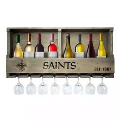 Kirklands Home New Orleans Saints Reclaimed Wood Bar Shelf Gray Clearance