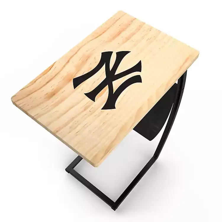 Kirklands Home New York Yankees Wood C-Table Tan Outlet