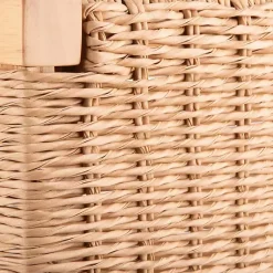 Kirklands Home Newport Natural Wood and Rattan Bench Brown