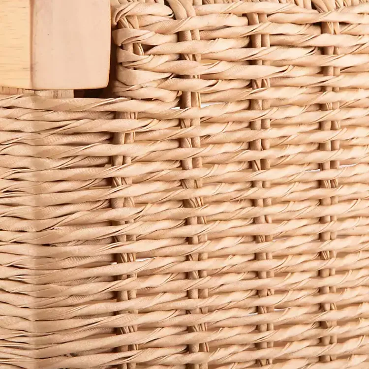 Kirklands Home Newport Natural Wood and Rattan Bench Brown