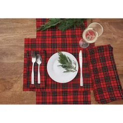 Christmas Dining & Entertaining>Kirklands Home Nicholas Plaid Napkins, Set of 6 Red