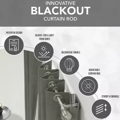 Kirklands Home Nickel Blackout Extendable Curtain Rod, 144 in. Best