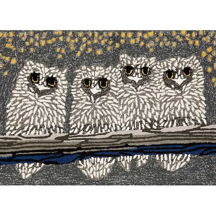 Kirklands Home Night Owls Indoor/Outdoor Mat New