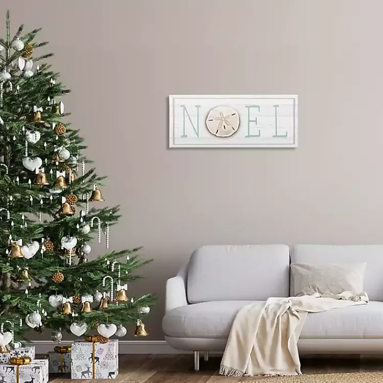Christmas Art & Wall Decor>Kirklands Home Noel Sand Dollar Canvas Art Print White