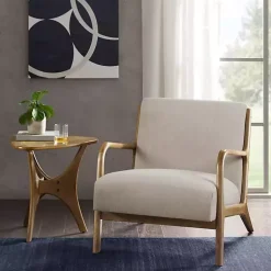 Kirklands Home Nolan Cream Lounge Accent Chair White New