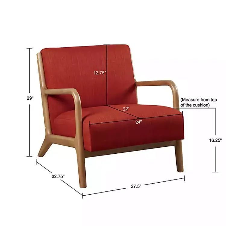 Kirklands Home Nolan Mid-Century Modern Accent Chair Red Best
