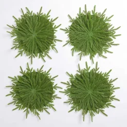 Kirklands Home Norfolk Pine Christmas Placemats, Set of 4 Green New