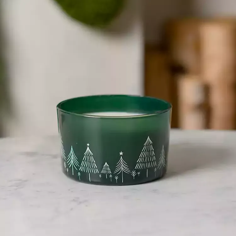 Candles>Kirklands Home Norfolk Tree Triple Wick Jar Candle Green