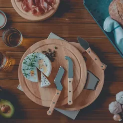 Kirklands Home North Carolina Tar Heels Cheese Board and Tool Set Tan Discount