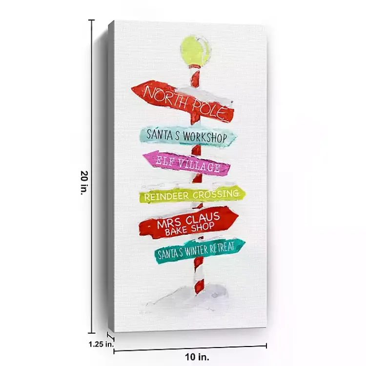 Christmas Art & Wall Decor>Kirklands Home North Pole Directions Canvas Art Print