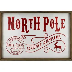 Christmas Art & Wall Decor>Kirklands Home North Pole Trading Post Wall Plaque