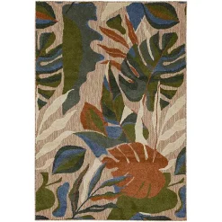 Kirklands Home North Shore Botanical Outdoor Area Rug, 7x10 Multi Outlet