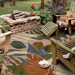 Kirklands Home North Shore Botanical Outdoor Area Rug, 7x10 Multi Outlet