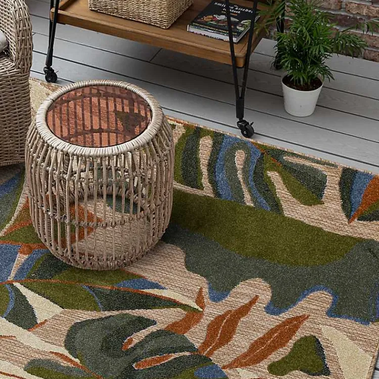 Kirklands Home North Shore Botanical Outdoor Area Rug, 9x12 Multi Clearance