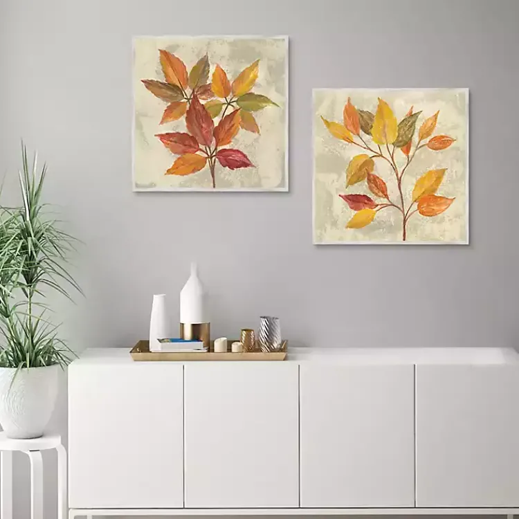 Fall>Kirklands Home November Leaves Framed Canvas Art Print, Set of 2 Multi