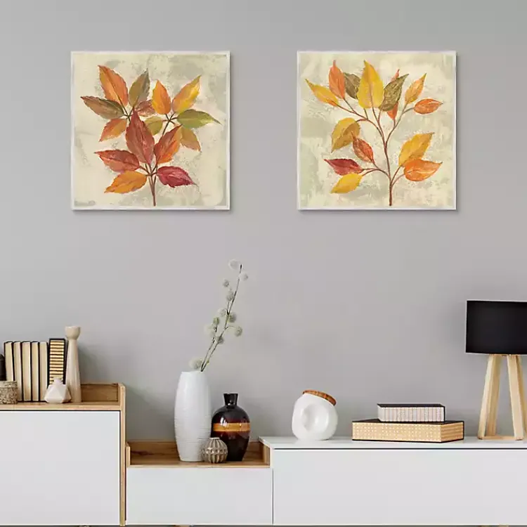 Fall>Kirklands Home November Leaves Framed Canvas Art Print, Set of 2 Multi