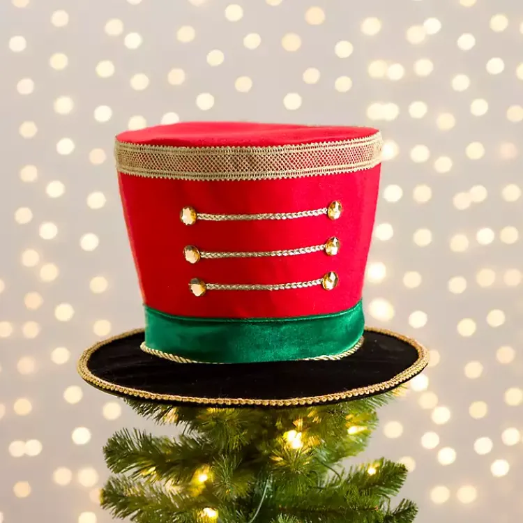 Christmas Tree Decorations>Kirklands Home Nutcracker Hat Christmas Tree Topper Red