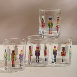 Kirklands Home Nutcracker Short Glass Tumblers, Set of 4 Multi Best