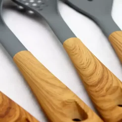 Kirklands Home Nylon Wood Inspired 5-pc. Kitchen Tool Set Gray Sale