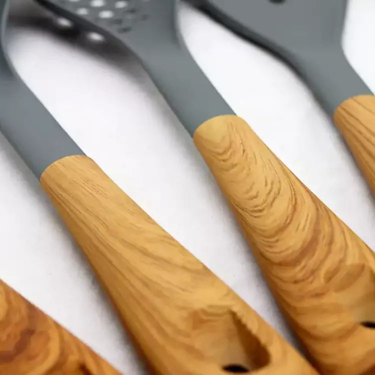 Kirklands Home Nylon Wood Inspired 5-pc. Kitchen Tool Set Gray Sale